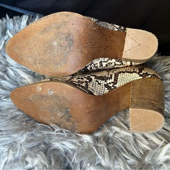 Beast Fashion snake skin print block heel ankle boots women’s shoe size 7 - Picture 6 of 8